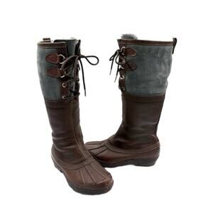 Ugg Belcloud Duck All Weather Suede Leather Tall Sheepskin Lined Outdoor Boots